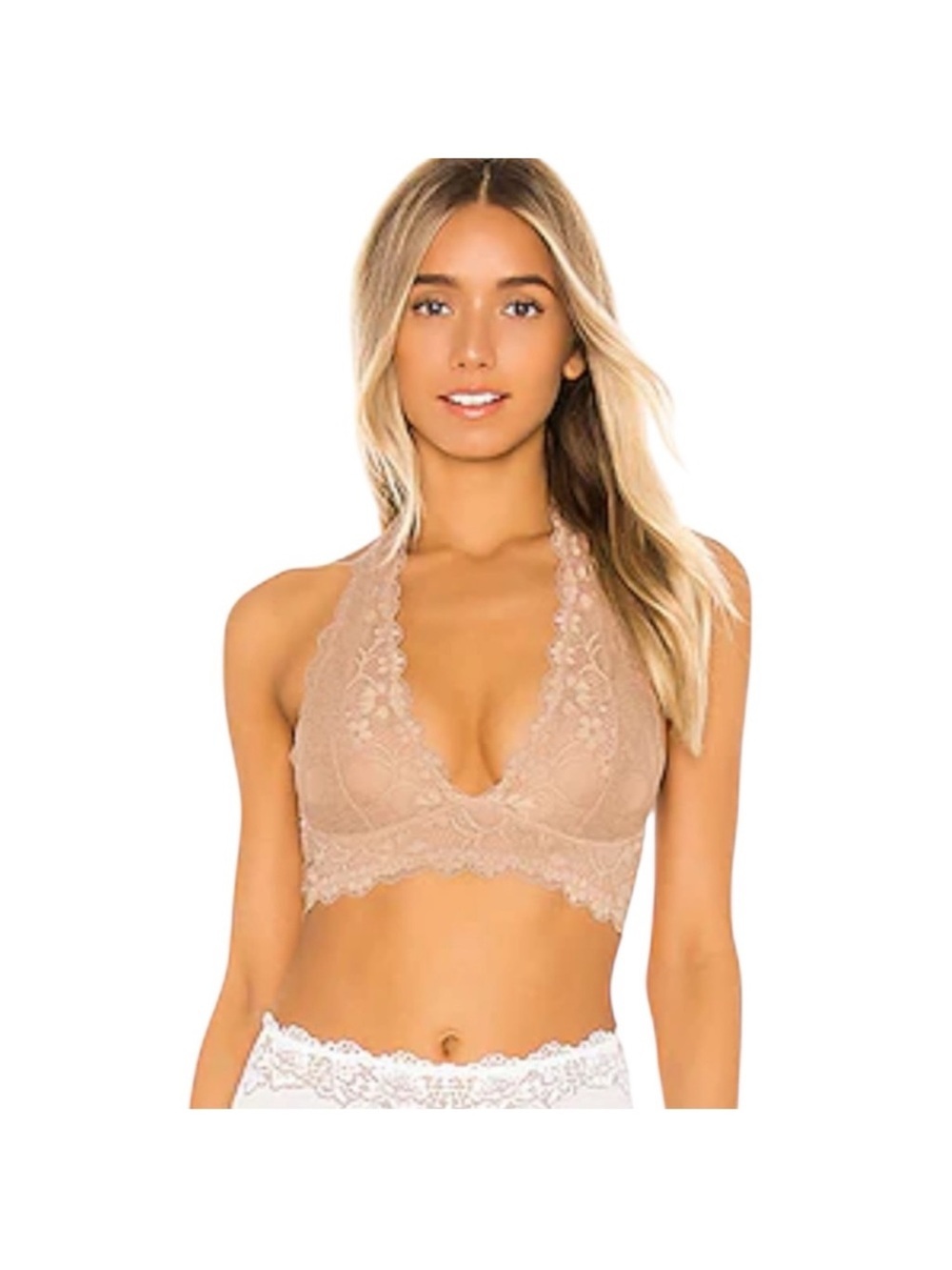 Free People Galloon Lace Halter Bralette Size Medium